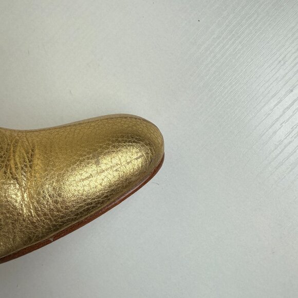 EUC Maryam Nassir Zadeh Gold Agnes Pebbled Leather Ankle Boots - Picture 11 of 13